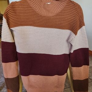 Color blocked fall mock neck sweater size XS